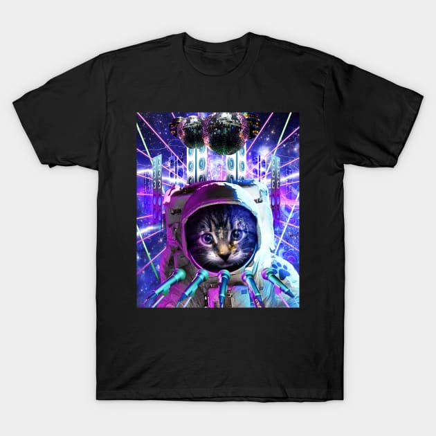 Cat astronaut t shirt hot sale